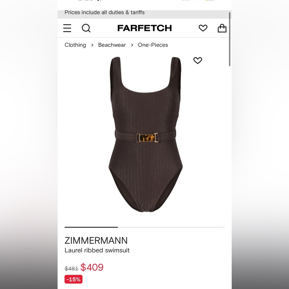 Zimmermann Dark Brown Ribbed One Piece